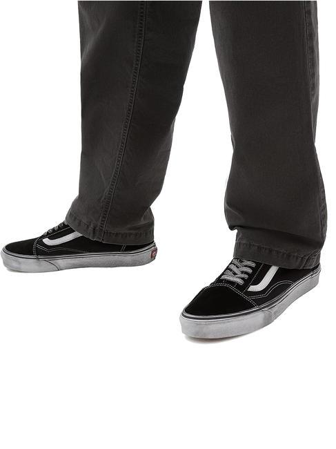 UA OLD SKOOL  Sneakers in tela stressed black/white - Scarpe Unisex