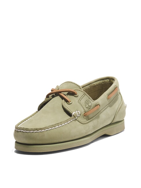 CLASSIC BOAT Scarpe da barca in pelle suede light green - Scarpe Donna