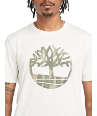 TIMBERLAND KENNEBEC RIVER TREE LOGO T-shirt in cotone vintage white - T-shirt Uomo - 3