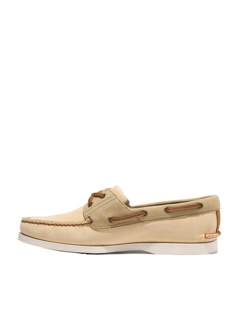 CLASSIC BOAT  Scarpe da barca con impunture light yellow nubuck - Scarpe Uomo
