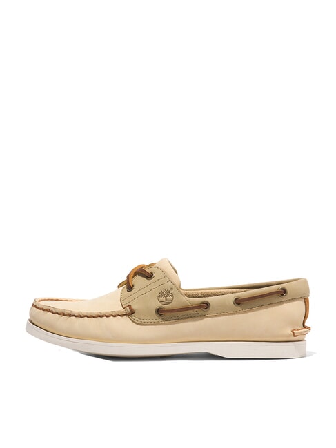 CLASSIC BOAT  Scarpe da barca con impunture light yellow nubuck - Scarpe Uomo
