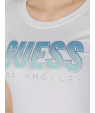 GUESS CN SS GLITTER  T-Shirt in cotone purwhite - T-shirt e Top Donna - 3