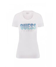 GUESS CN SS GLITTER  T-Shirt in cotone purwhite - T-shirt e Top Donna - 4