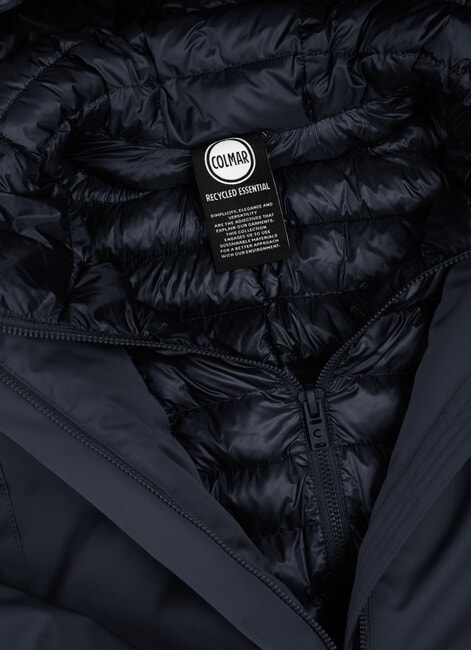 SURROUNDING Giacca lunga imbottita con cappuccio navy blue - Giacche Donna