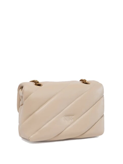 MINI LOVE BAG Borsa in nappa beige-grigio fumo-antique gold - Borse Donna