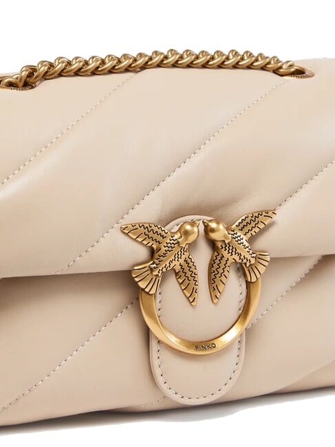 MINI LOVE BAG Borsa in nappa beige-grigio fumo-antique gold - Borse Donna