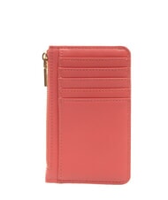 LOVE MOSCHINO METALLIC LOGO Portcarte piatto con portamonete corallo - Portafogli Donna - 2