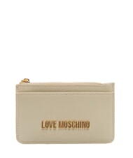 LOVE MOSCHINO METALLIC LOGO Portcarte piatto con portamonete avorio - Portafogli Donna - 3