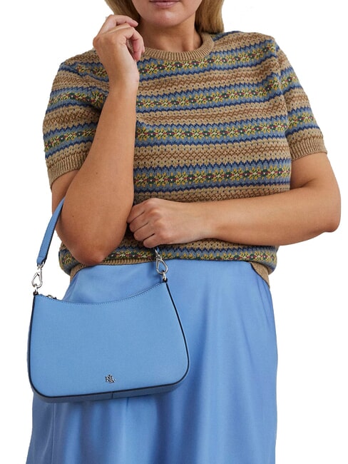 DANNI Borsa a spalla, con tracolla, in pelle sky blue - Borse Donna