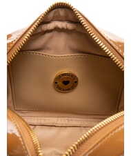 LOVE MOSCHINO CROCO PRINTED Borsa camera case a tracolla cammello2 - Borse Donna - 5