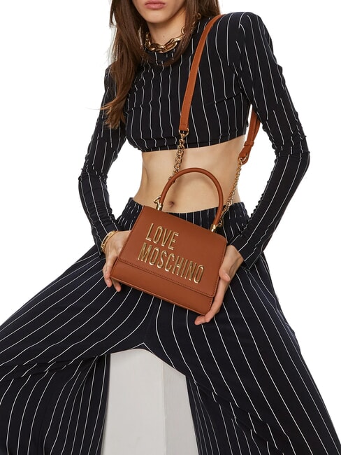 LETTERING Mini Bag a mano, con tracolla noce - Borse Donna