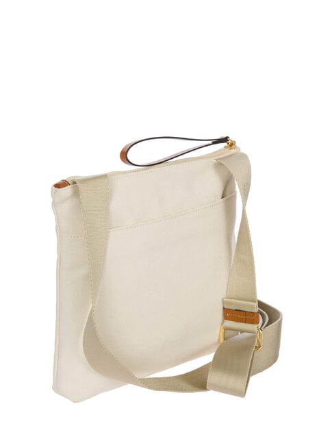 SORRENTO EMMA Borsa piatta a tracolla in canvas PANNA - Borse Donna