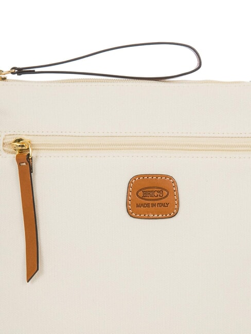 SORRENTO EMMA Borsa piatta a tracolla in canvas PANNA - Borse Donna