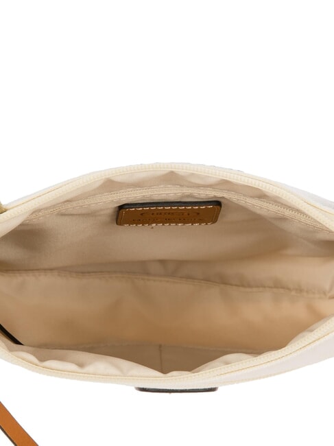 SORRENTO EMMA Borsa piatta a tracolla in canvas PANNA - Borse Donna