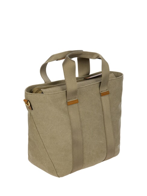 SORRENTO LUDOVICA Borsa shopping a mano in canvas oliva - Borse Donna