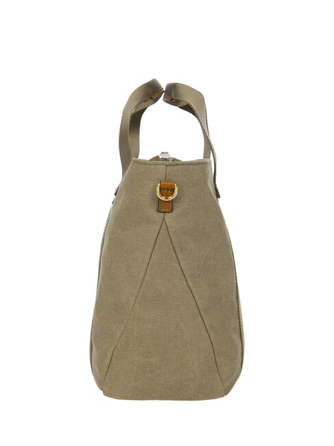 SORRENTO LUDOVICA Borsa shopping a mano in canvas oliva - Borse Donna