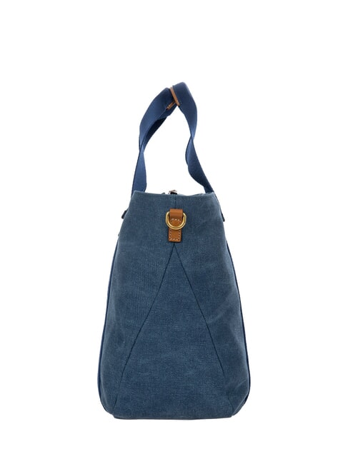 SORRENTO LUDOVICA Borsa shopping a mano in canvas blu - Borse Donna