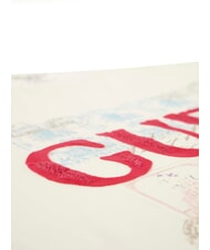 GUESS WORLD STAMPS T-shirt in cotone pearl white multi - T-shirt Uomo - 5