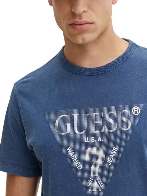 TRIANGLE T-shirt in cotone con stampa pennant blue - T-shirt Uomo