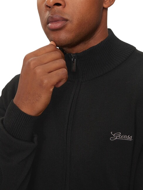 DARREL Cardigan a collo alto full zip jetbla - Maglie Uomo