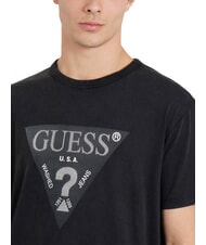 GUESS TRIANGLE T-shirt in cotone con stampa jetbla - T-shirt Uomo - 3