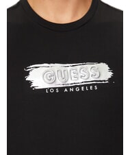 GUESS METALLIC LOGO T-shirt con stampa in rilievo jetbla - T-shirt Uomo - 4