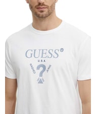 GUESS TRIANGLE T-shirt in cotone con stampa purwhite - T-shirt Uomo - 3
