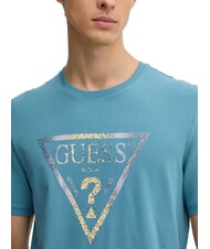 GUESS TRIANGLE T-shirt con maxi stampa wild storm blue - T-shirt Uomo - 3