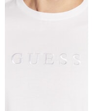 GUESS LOGO EMBROIDERY T-shirt in cotone purwhite - T-shirt Uomo - 3