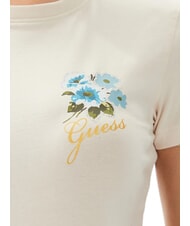 GUESS FLOWERS T-shirt stretch vanilla blush - T-shirt e Top Donna - 4