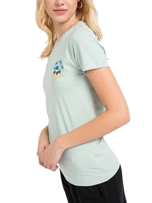 FLOWERS T-shirt stretch soft mint - T-shirt e Top Donna