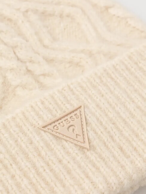 KNITTED Berretto a trecce con risvolto avorio - Cappelli