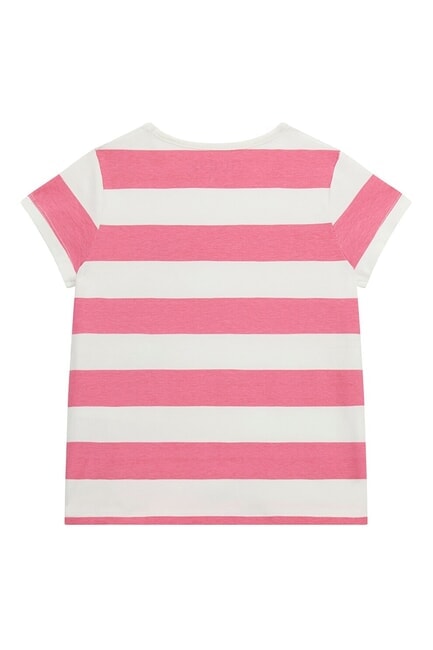 KIDS T-shirt a strisce white and fuchsia st - T-shirt Bambino