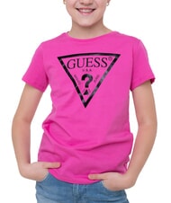 GUESS KIDS T-shirt stampa logo triangolo pink trip - T-shirt Bambino - 3