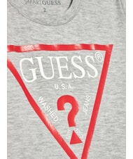 GUESS KIDS T-shirt in cotone stampa triangolo light heather grey - T-shirt Bambino - 3