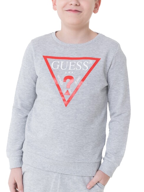 CORE KIDS Felpa manica lunga stampa logo light heather grey - Felpe Bambini
