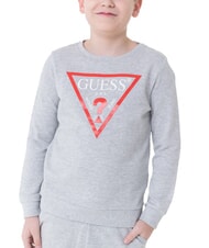 GUESS CORE KIDS Felpa manica lunga stampa logo light heather grey - Felpe Bambini - 4