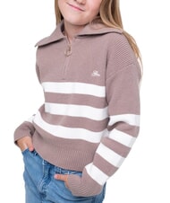 GUESS KIDS Cardigan a strisce con zip brown white stripes - Maglioni Bambini - 3