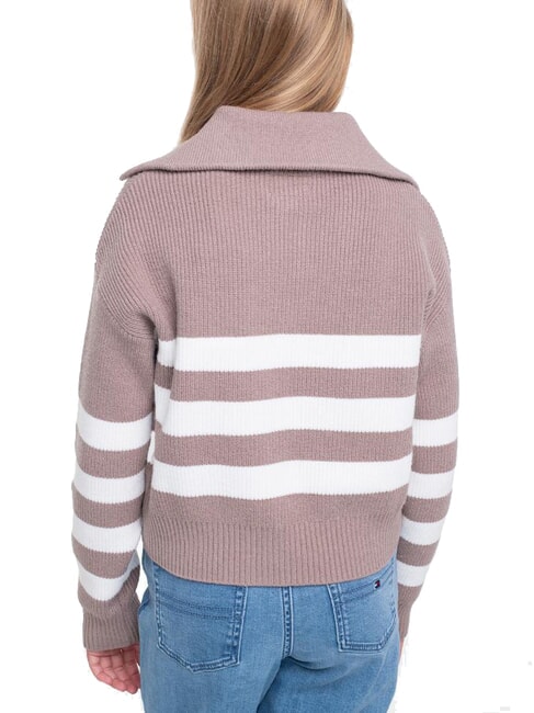 KIDS Cardigan a strisce con zip brown white stripes - Maglioni Bambini