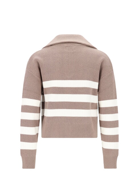 KIDS Cardigan a strisce con zip brown white stripes - Maglioni Bambini