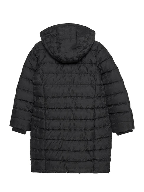 KIDS Puffer giubbino lungo cappuccio 4g black jacquard - Giacche Bambini