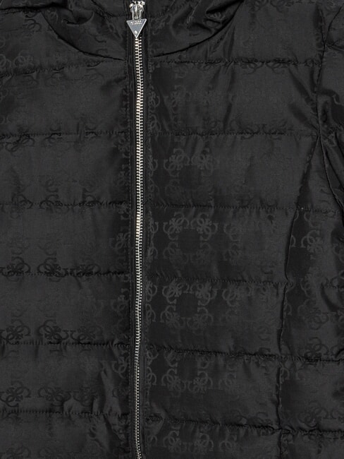 KIDS Puffer giubbino lungo cappuccio 4g black jacquard - Giacche Bambini