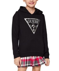 GUESS CORE KIDS Felpa con cappuccio e stampa jet black w/ frost g - Felpe Bambini - 4