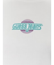 GUESS JEANS CN CROP Felpa in cotone purwhite - Felpe Donna - 3