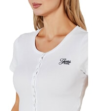 GUESS JEANS SL CN SNAP EMBRO  Maglietta purwhite - T-shirt e Top Donna - 3