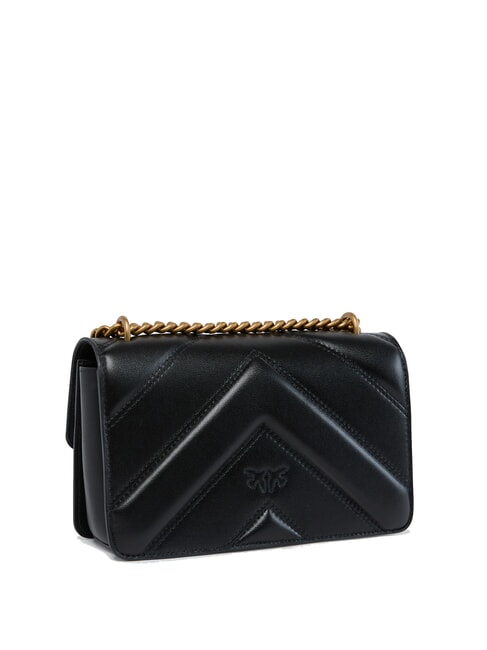 LOVE ONE MINI Borsa in nappa trapuntata chevron nero-antique gold - Borse Donna