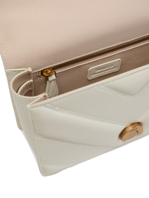 LOVE ONE MINI Borsa in nappa trapuntata chevron bianco seta-antique gold - Borse Donna