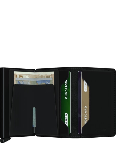 MATTE Portafoglio slim in pelle black - Portafogli Uomo