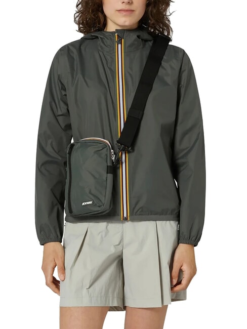 BARBITON Borsello in nylon green blackish - Tracolle Uomo