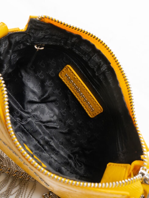 FRINGES Borsa a tracolla con frange yellow - Borse Donna